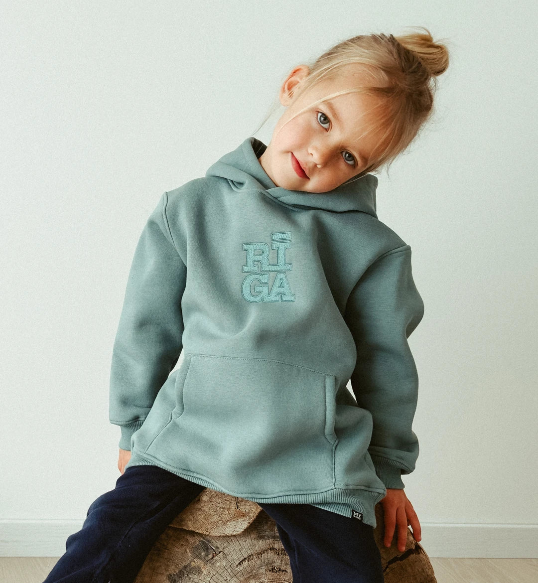 Riga Original® x MYGANG Kids Hoodie (Dusty Mint)