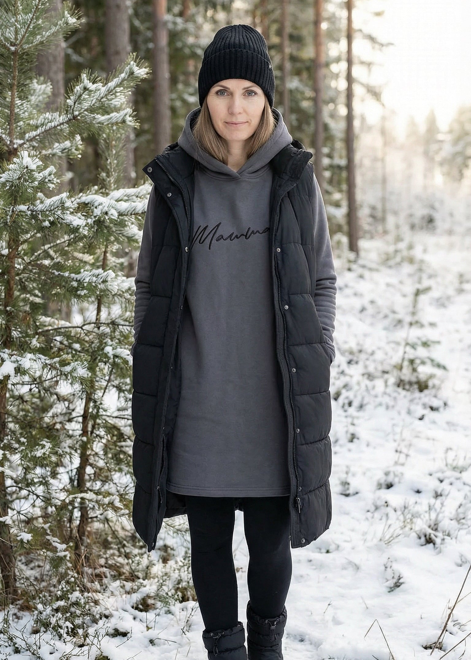 Dark gray Hoodie dress Mamma