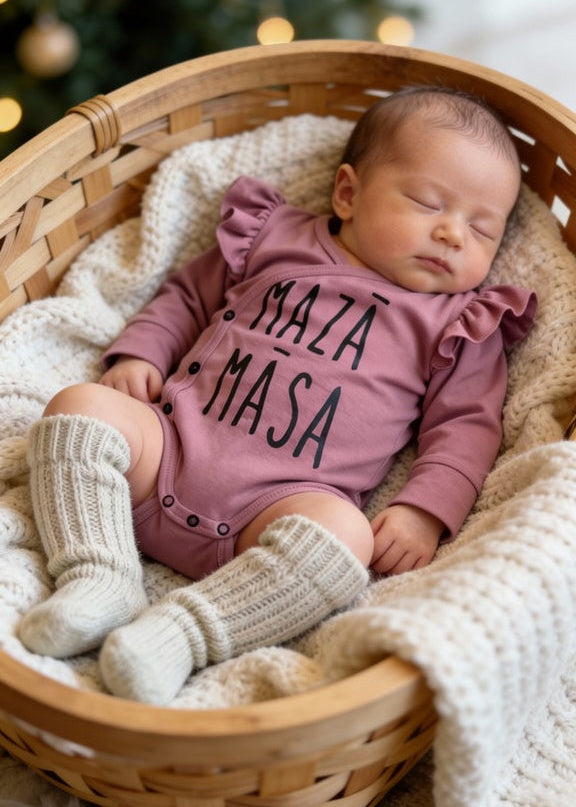 Long sleeve baby bodie MAZĀ MĀSA