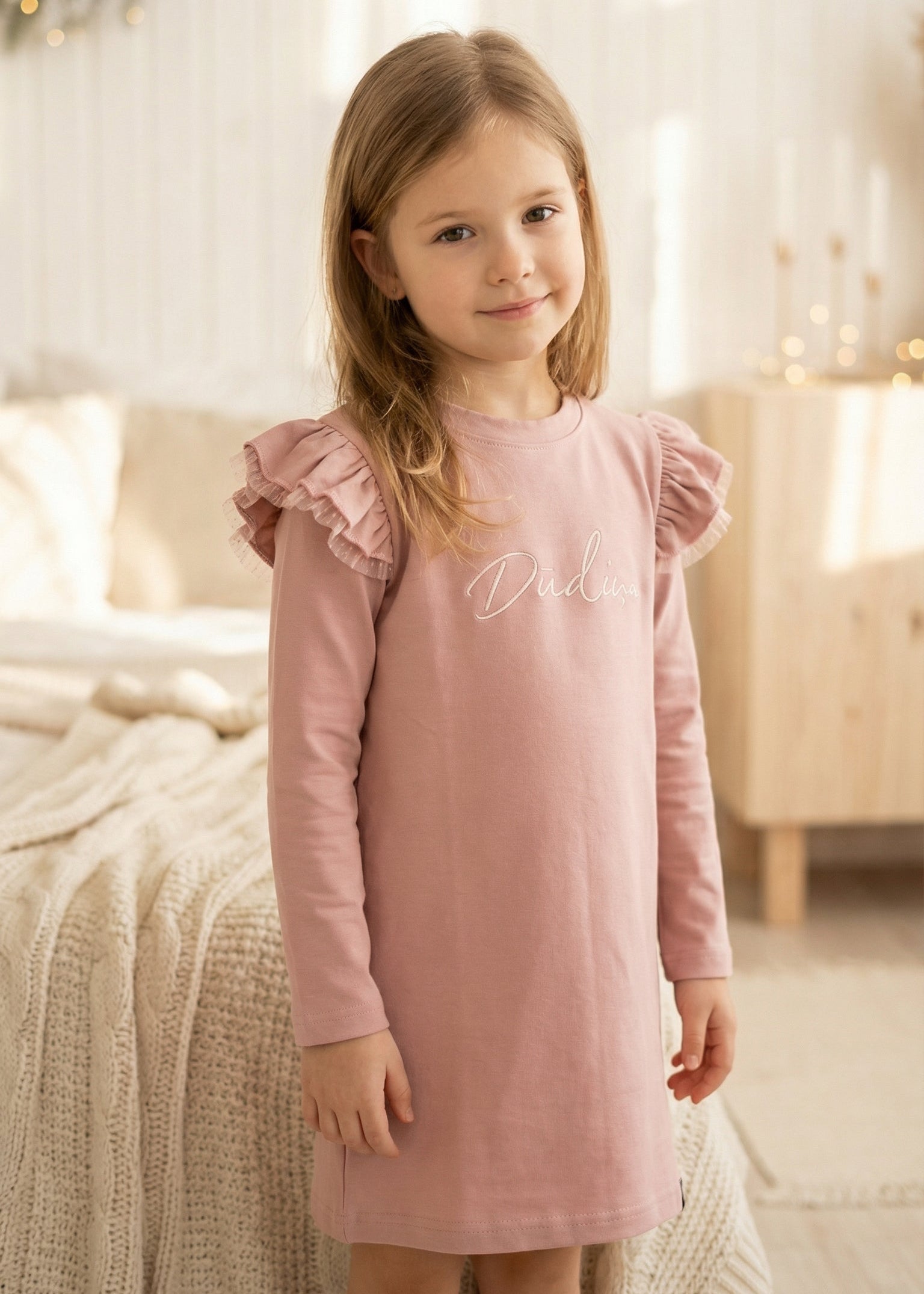 Sweatshirt dress with frills DŪDIŅA