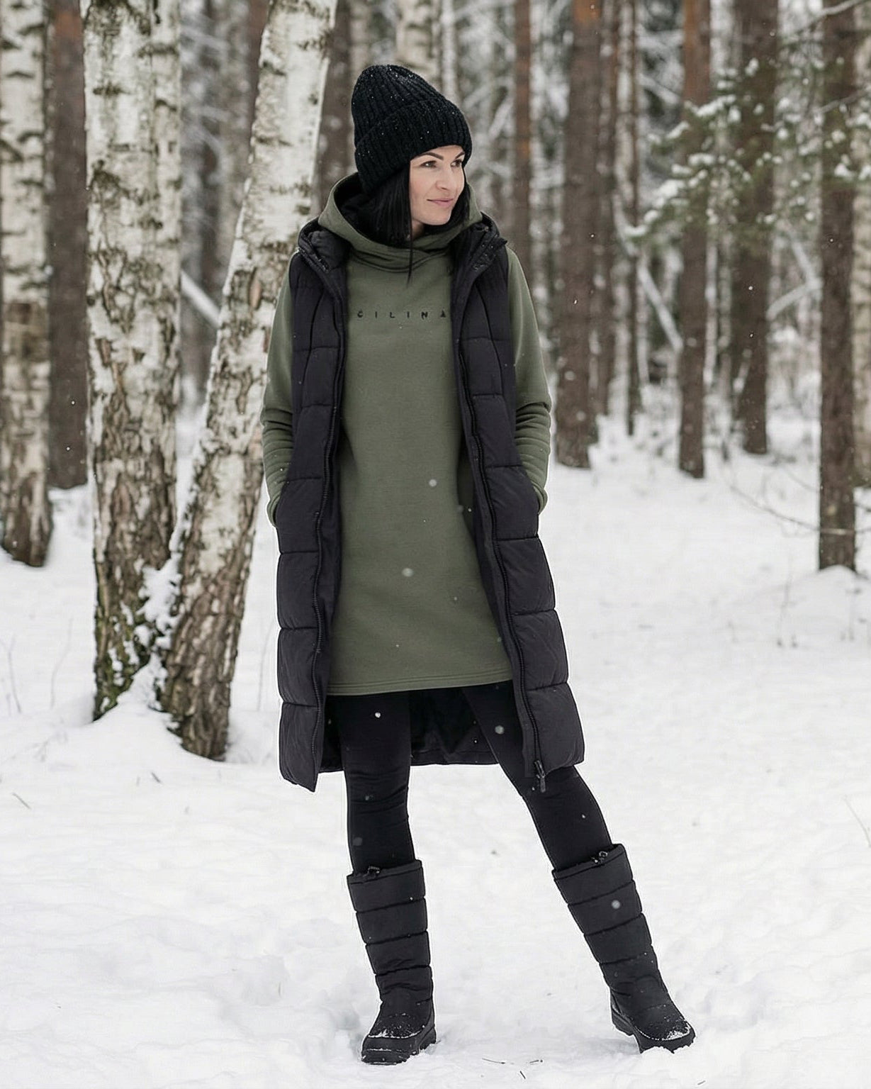 Haki Hoodie dress ČILIŅĀ