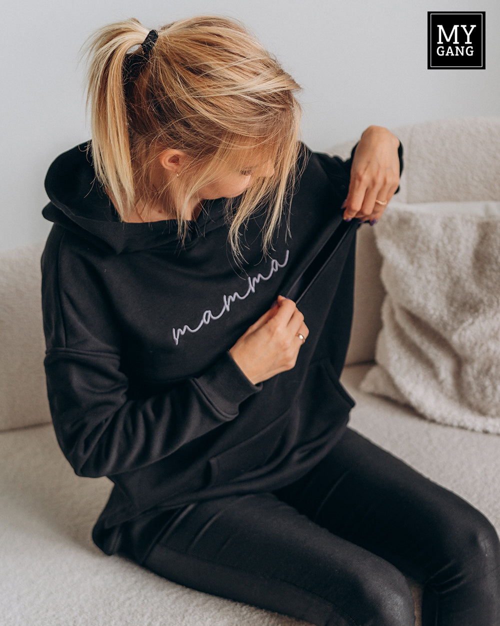 Oversize maternity hoodie MAMMA