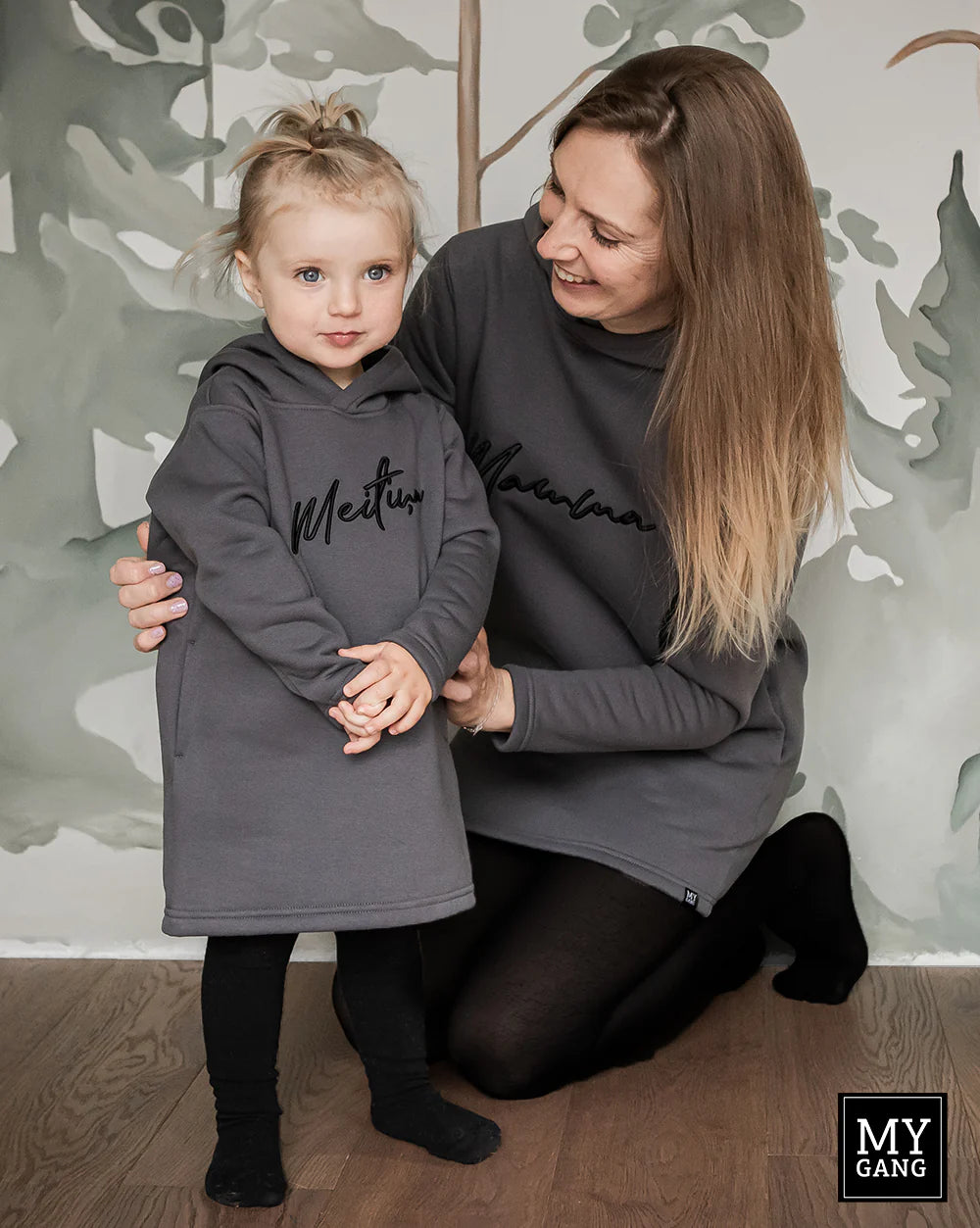 Dark gray Hoodie dress Meitiņa